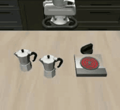 Task 8 rollout: putting both moka pots on the stove